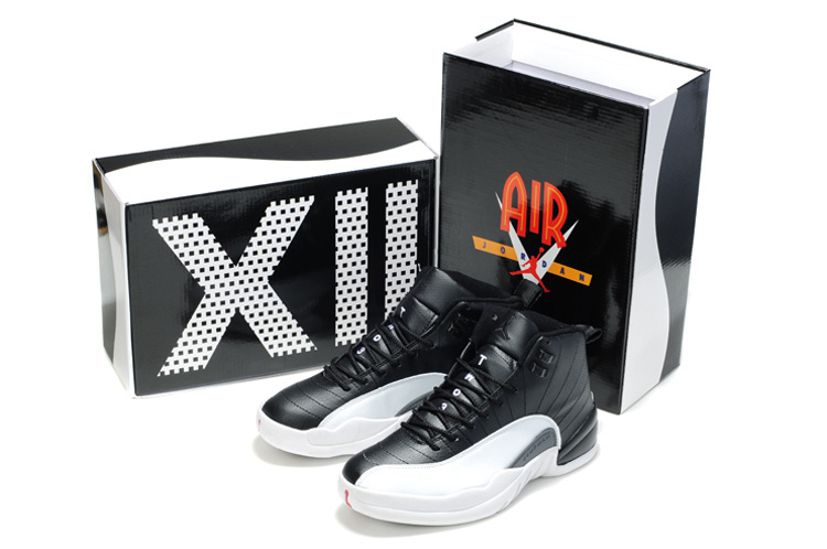 Air Jordan 12 Mens Shoes Black/White Online